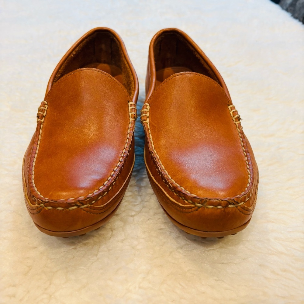 Allen Edmonds Interstate 90 Tan Leather Slip-On Loafers Driving Men’s Shoes 10